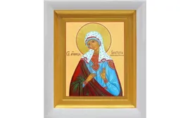 Мученица Виктория Никомидийская, икона в белом киоте 14,5*16,5 см