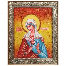 Икона из янтаря "Святая мученица Виктория Никомидийская" 15x20