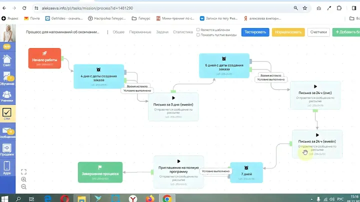 Процесс по напоминанию об окончании доступа к тренингу