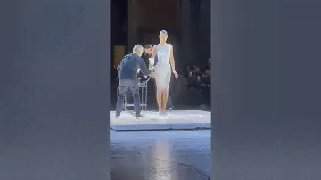 Bella Hadid Closing Coperni SS23 "Spray Dress"