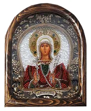 Дивеевская икона святая мученица Виктория Кордувийская, печать, бисер