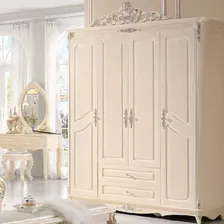 Шкаф в стиле классика 4-х дверный светлый Виктория